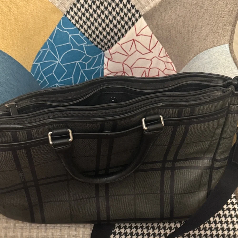 Coach Gray Plaid Men's Briefcase